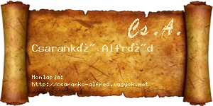 Csarankó Alfréd névjegykártya
